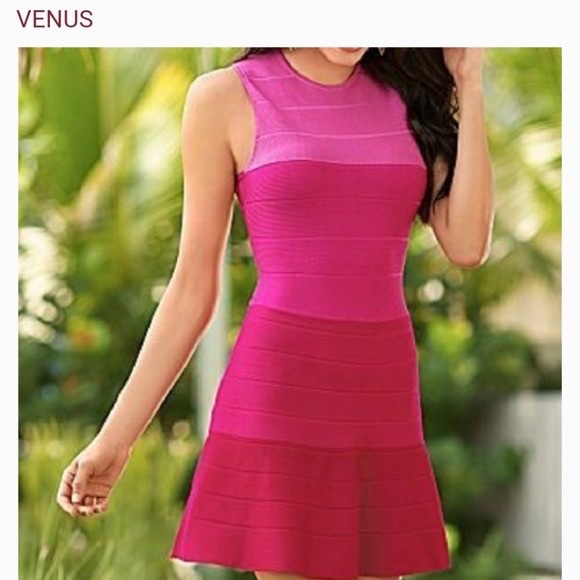 VENUS Dresses & Skirts - VENUS Pink & Red Body Con Dress